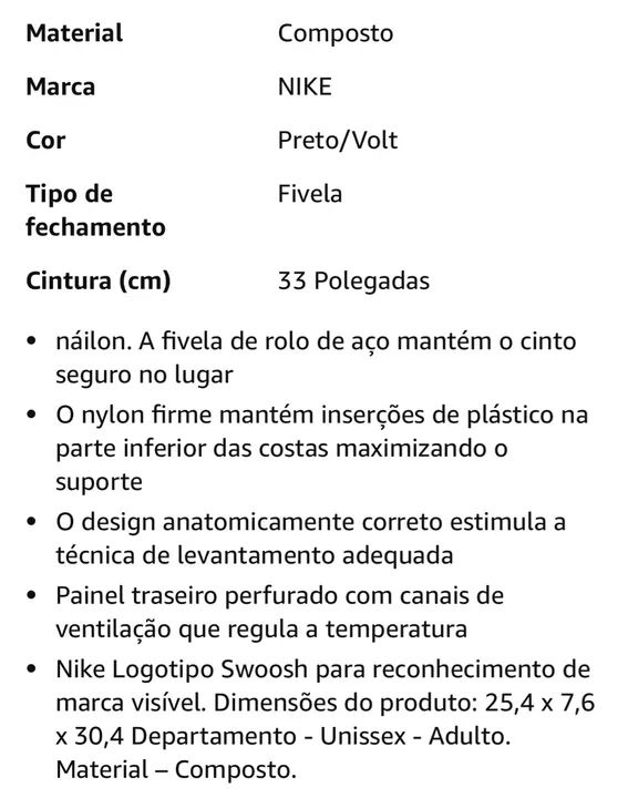 Cinto Nike Estruturado Para Agachamento e Academia Unisex - Foto 2