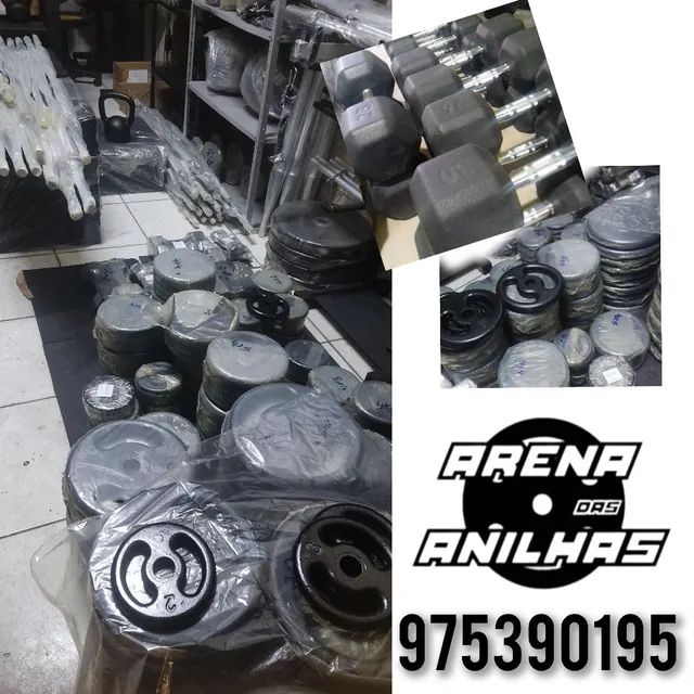 Anilhas halter barrinha barra olímpica 