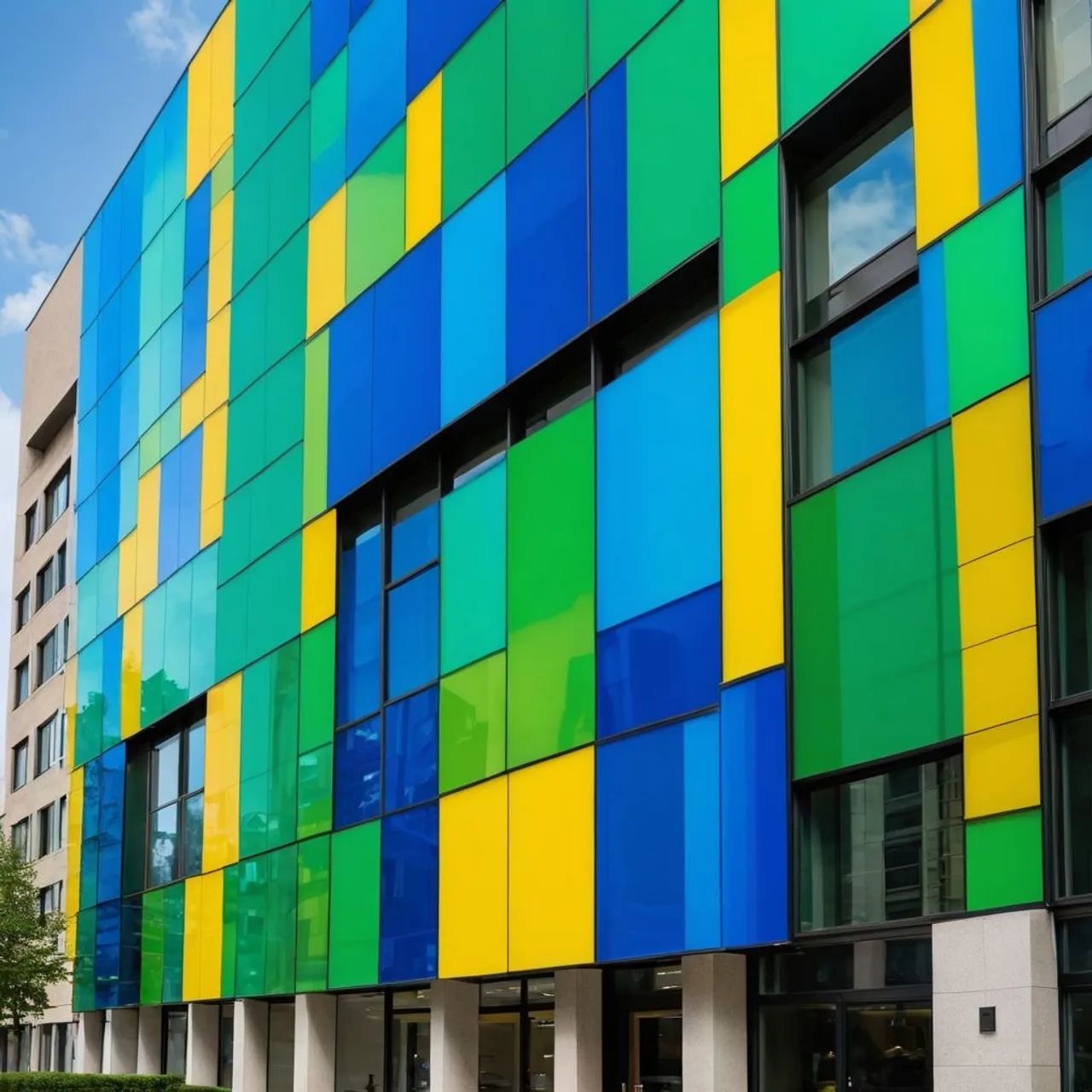 Chapa de ACM 122 x 500 amarelo azul verde - Foto 2