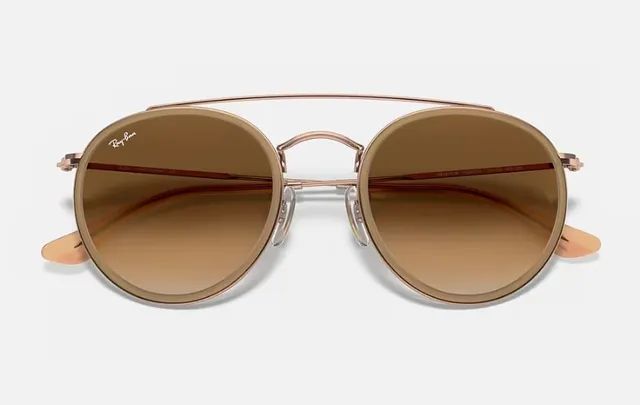 Double Bridge: Ray-ban Armação Metal Lentes Safira Degradê  - Foto 3