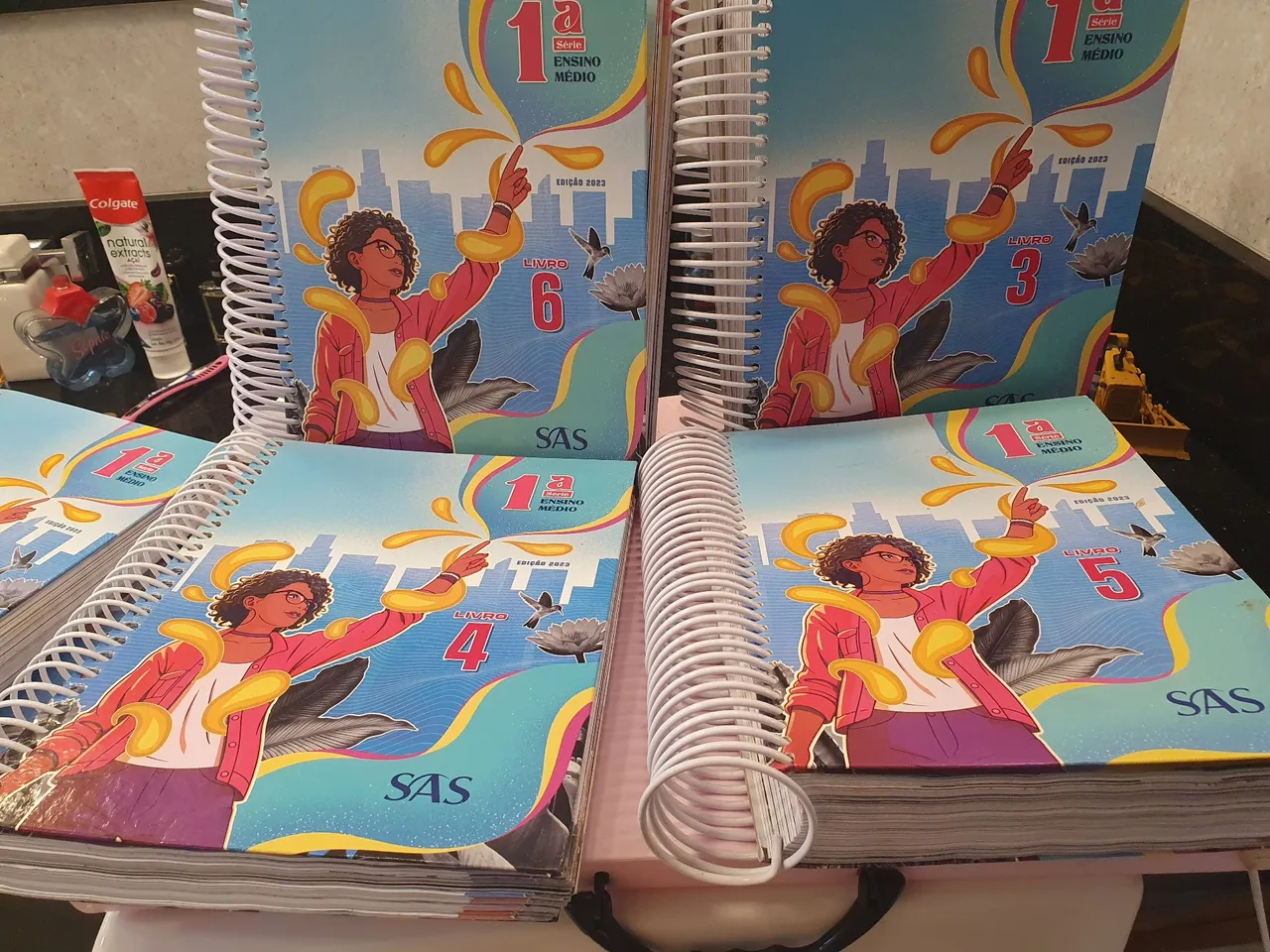 SAS Livros Didáticos Ensino Médio -Santa Mônica Série 1ª - 1º Ano - 6 Volumes