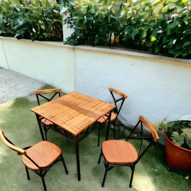 Jogo de mesa com 4 cadeiras Vintage X Rústica  - Foto 3