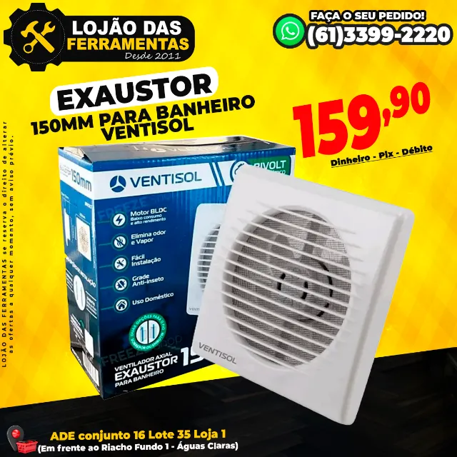 Exaustor 150mm Para Banheiro Ventisol