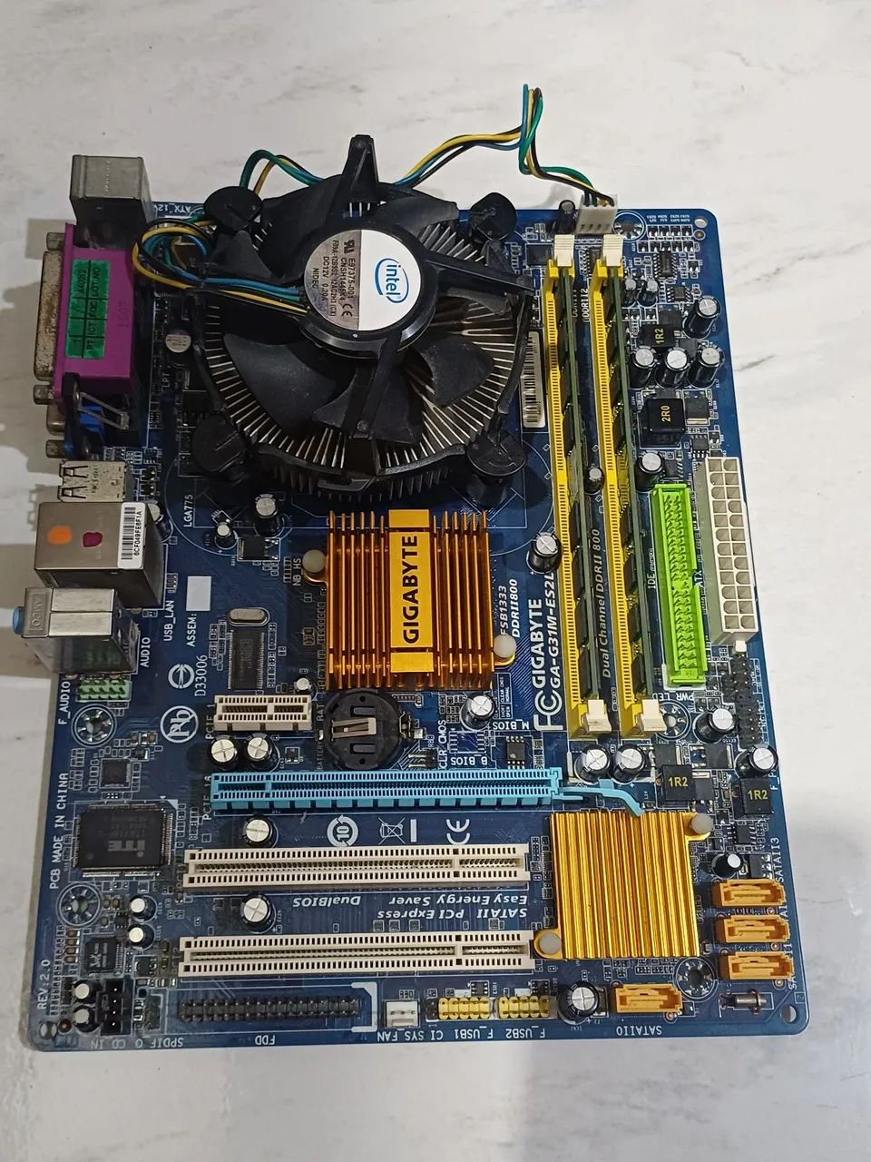 Kit placa mae ddr2,completo vai com 4gb de memoria