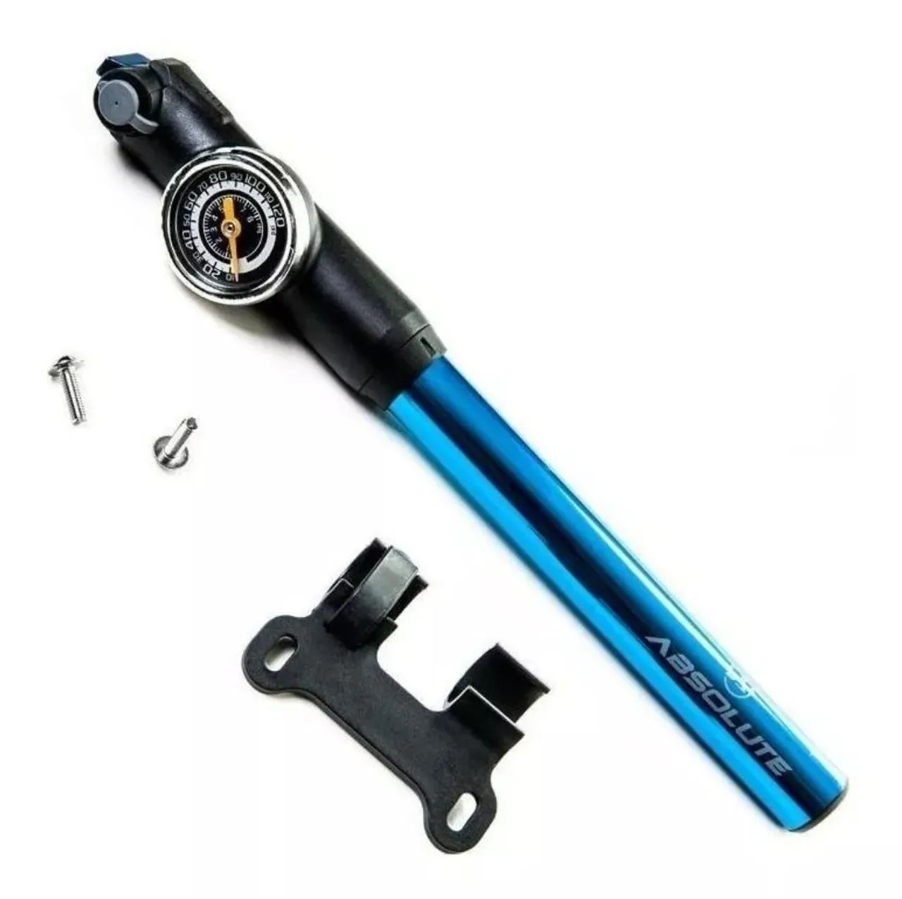 Mini Bomba De Ar Pneu Bike Absolute<br>Com Manômetro 120psi - Foto 2
