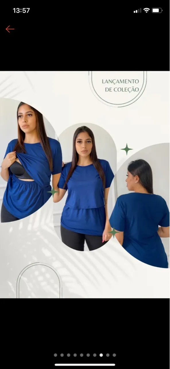 Blusa de Amamentação Azul Marinho - Lançamento de Coleção
