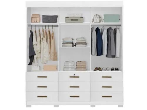 Guarda-Roupa Branco com 6 Gavetas e Espelho OFERTA l64 - Foto 2
