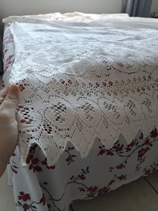 Cortina de renda branca - Decoração elegante para sua casa - Foto 4