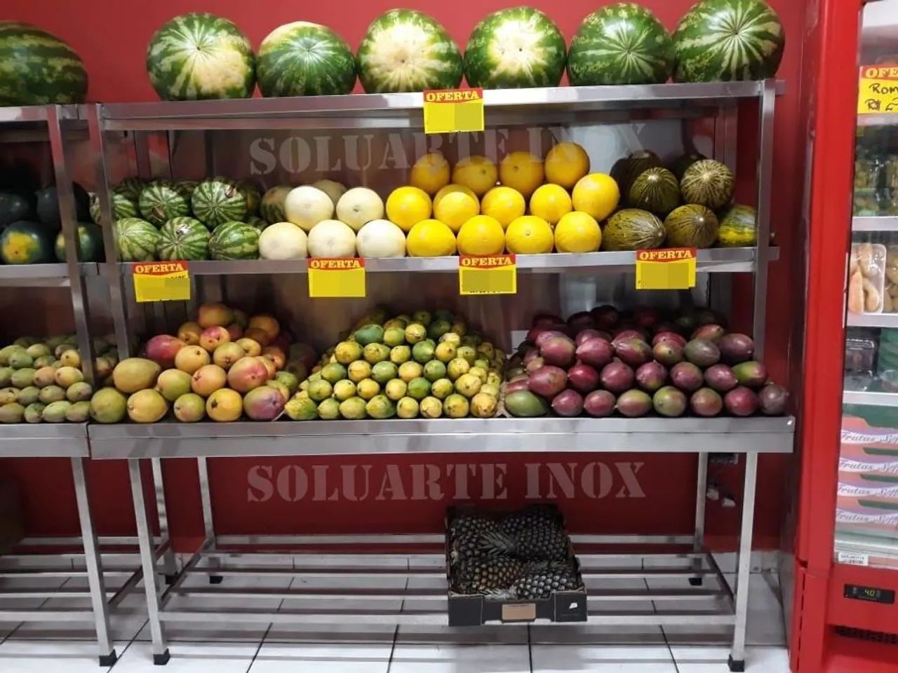 Estantes de aço inox para supermercado e hortifruti  - Foto 2