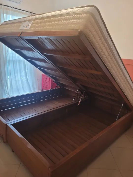 Cama Box Baú King em Madeira com Colchão  - Foto 2