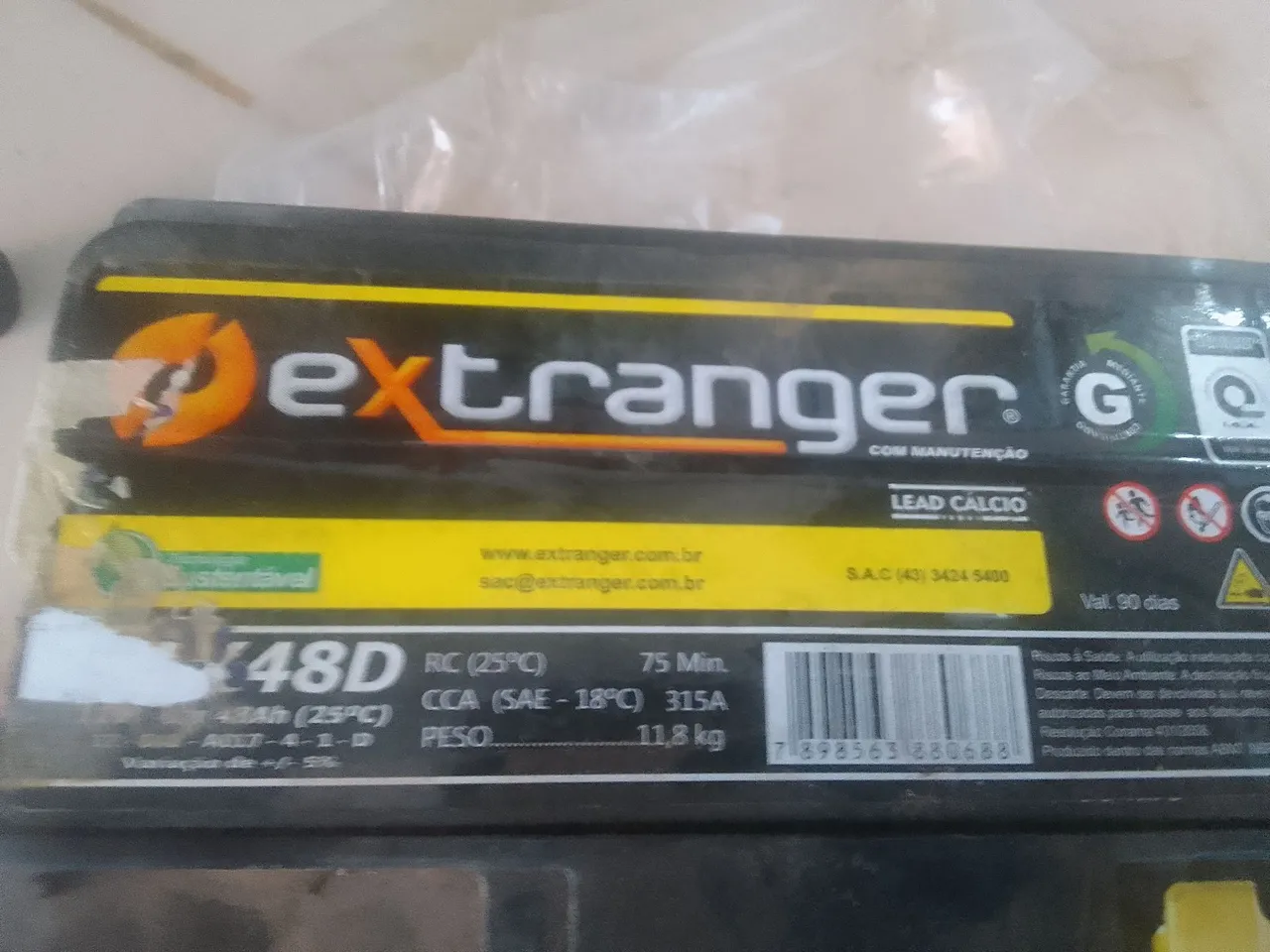 Bateria para carro 48D Extranger - Lead Calcio