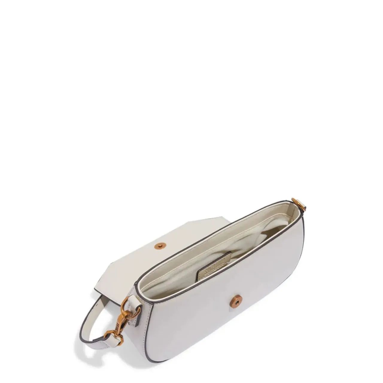 bolsa baguete média soft branco off white alça ombro santa lolla nova - Foto 3