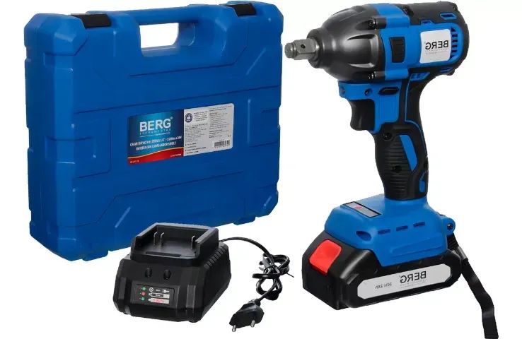 Chave De Impacto Berg A Bateria Lítio Reversível 2ah 1/2 20v 2400 Rpm 350 Nm Com Maleta