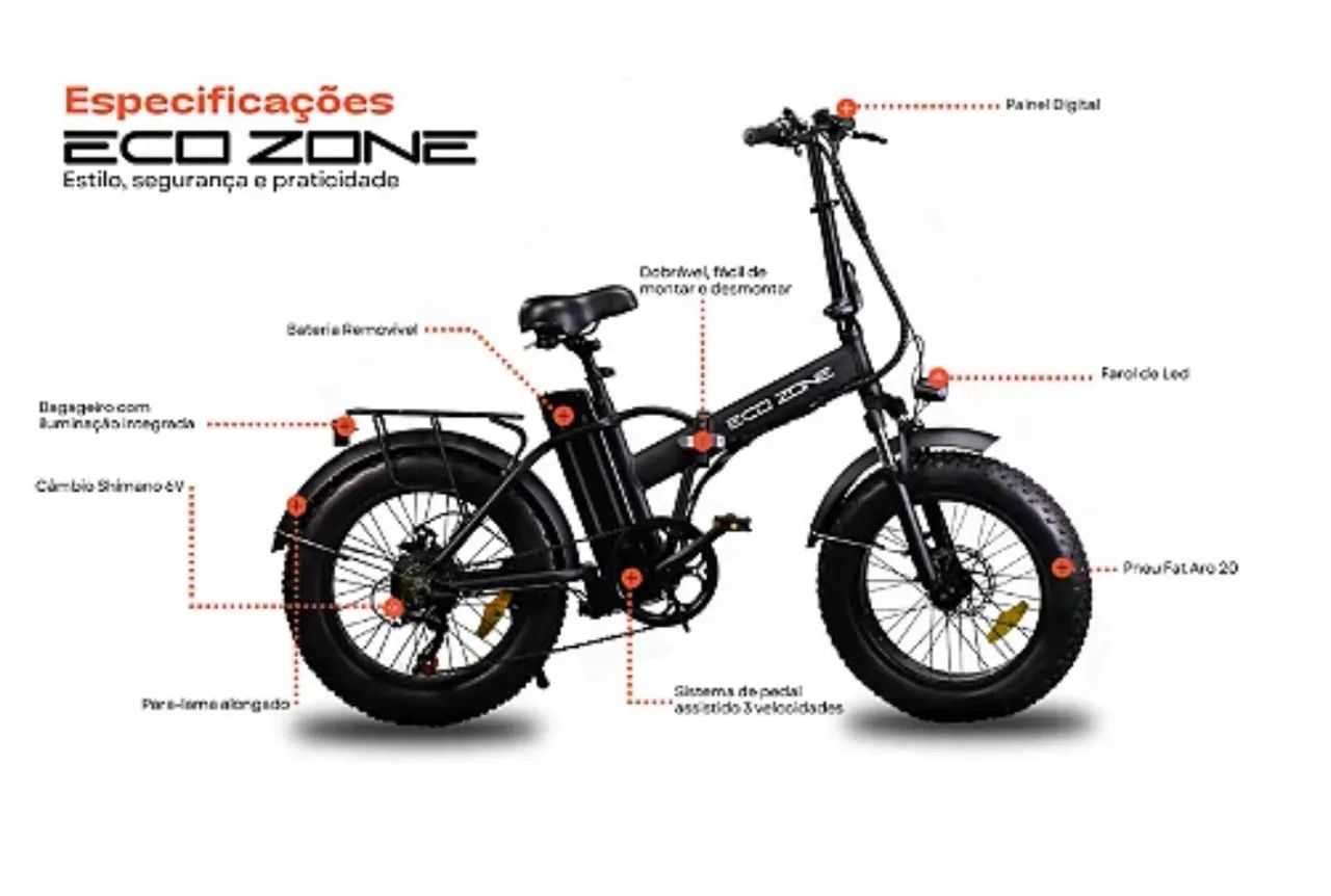 Fat Bike Mountain Bike 18 Velocidades Eco Zone Bikes Bicicleta