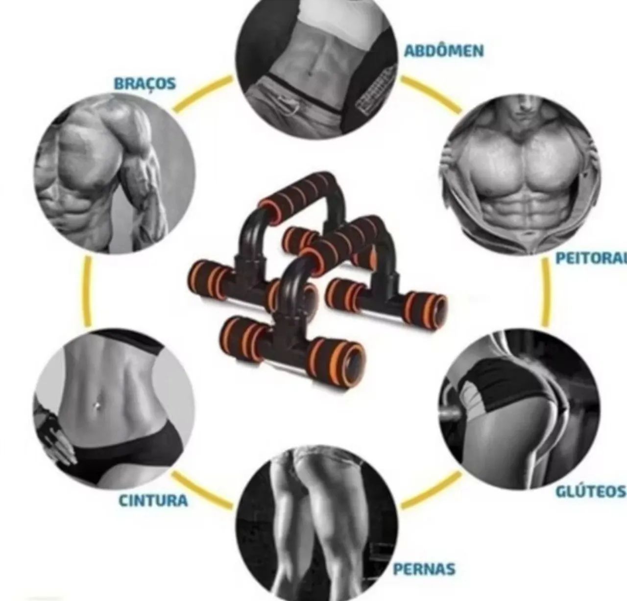 Barra De Apoio Flexão De Chão De Braço Suporte Fixo - Foto 4