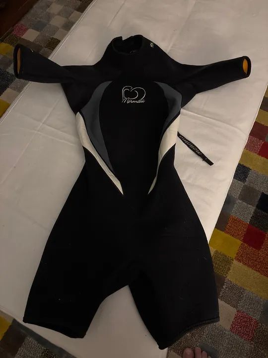 Short john manga curta chestzip 1mm pro surf mormaii - Foto 4