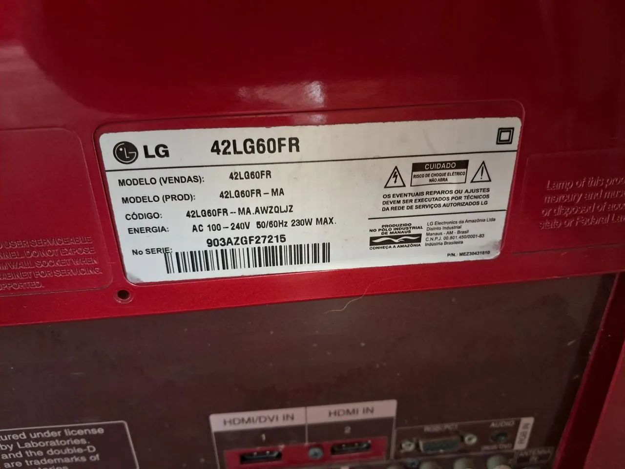 TV LCD LG 42 polegadas Scarlet FULL HD - Foto 5