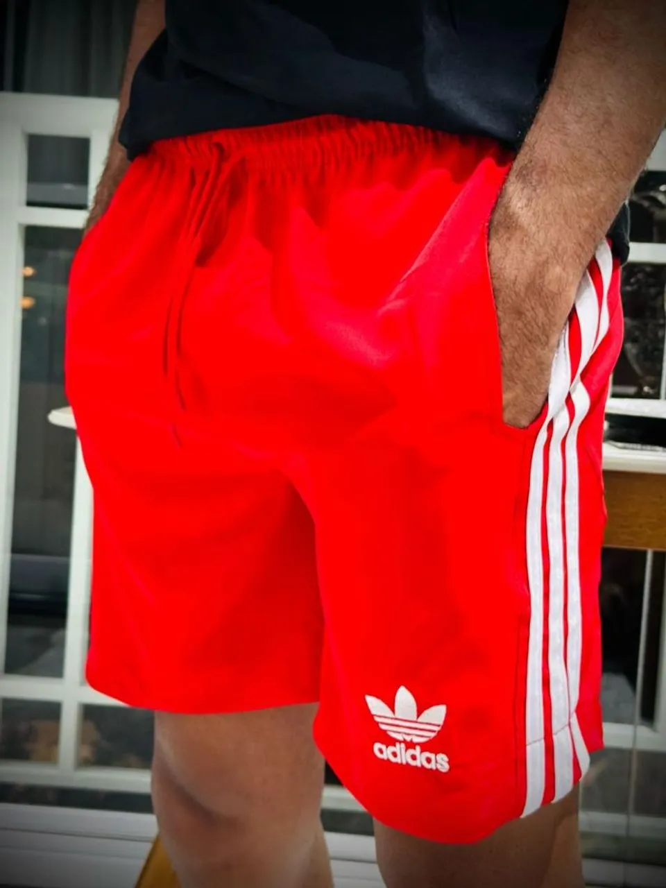 Shorts Adidas Vermelho linha Premium de alta qualidade para seu dia dia