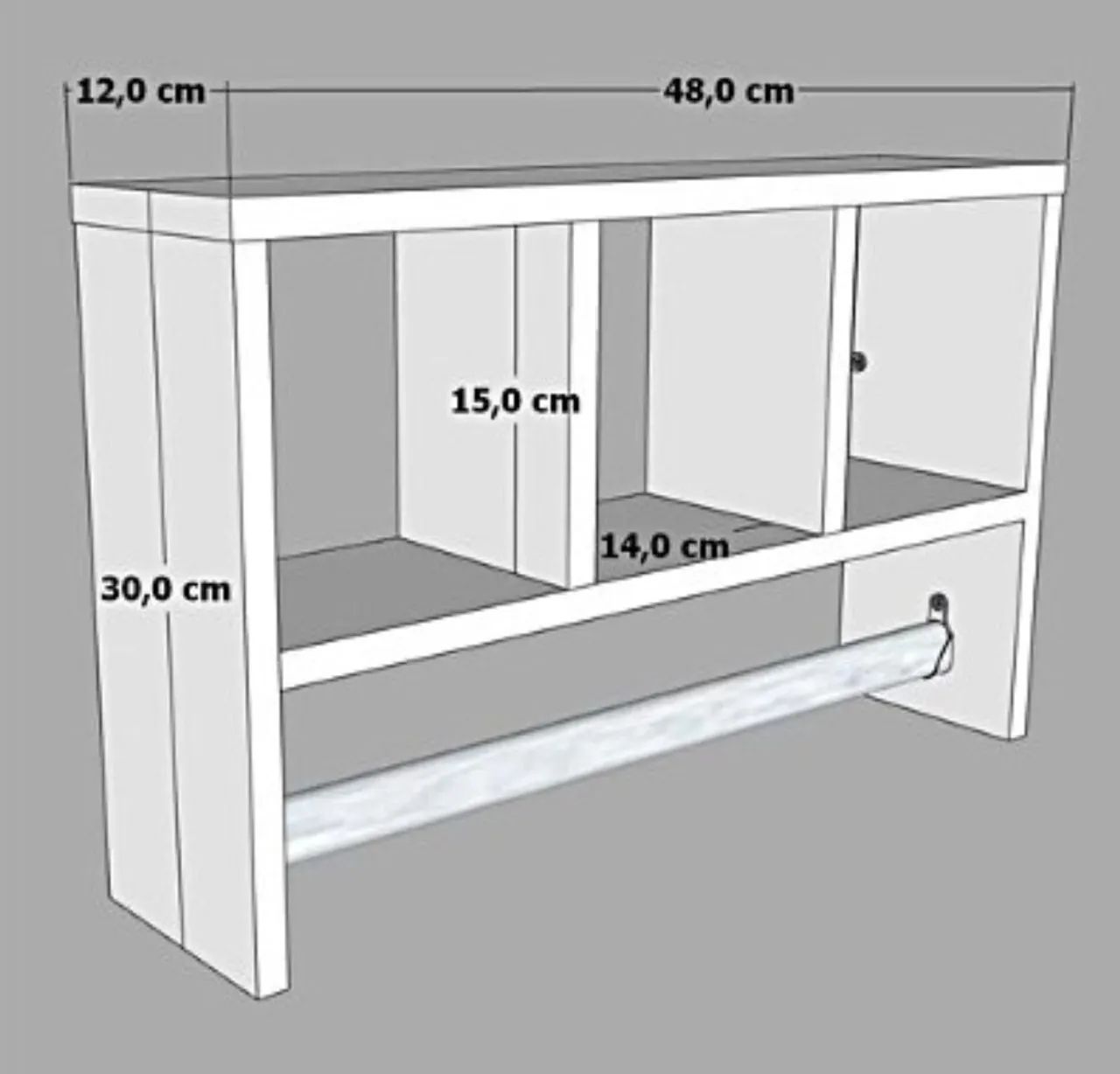 Nicho Para utensílios Com Porta Papel em MDF Branco - Foto 4