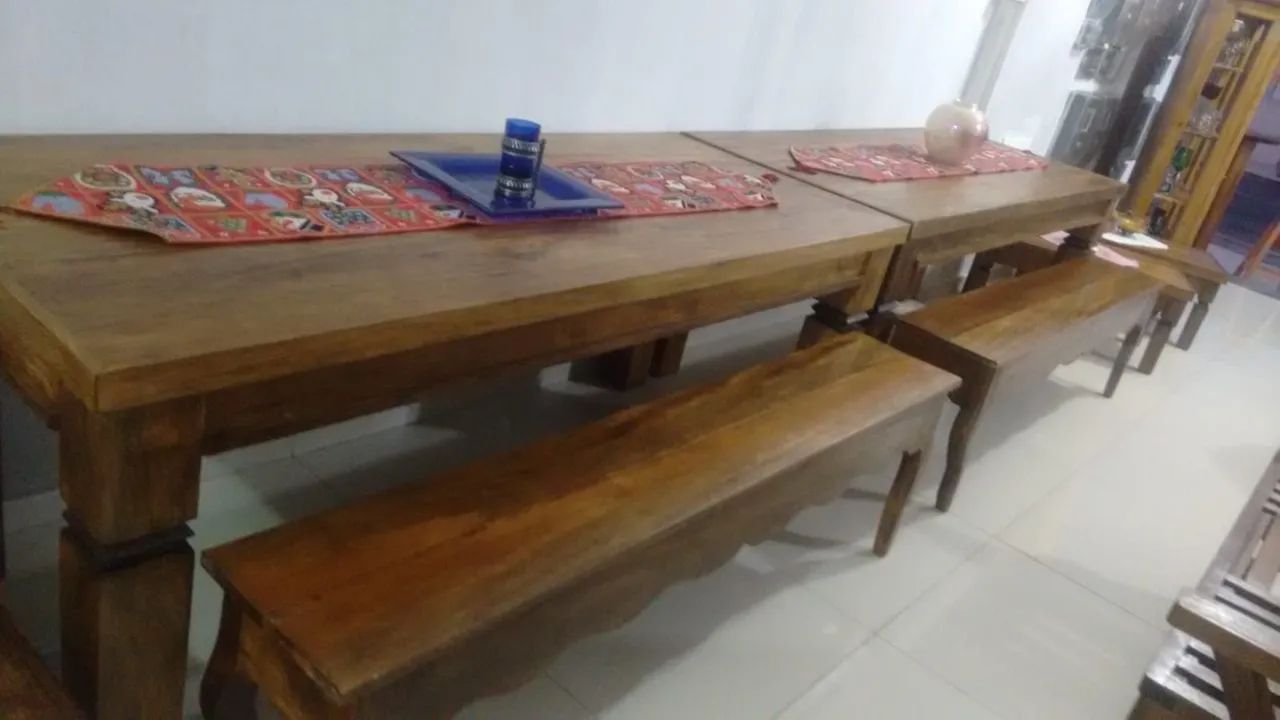 Mesa de madeira de lei rústica - Foto 3