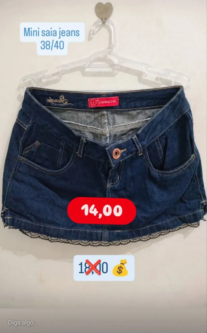 Mini saia jeans 38/40