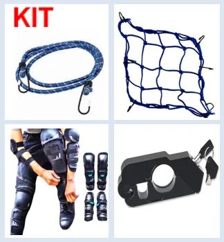 Kit ( Proteção Motoqueiro+ Trava Manete + Estique + Tela Aranha) p/ Moto Bike z1039 