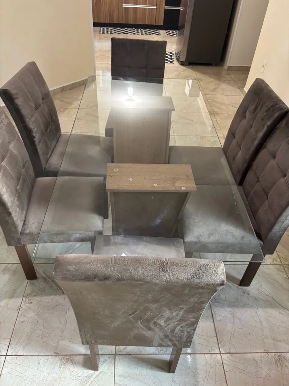 Mesa de Jantar de Vidro com 6 Cadeiras - Foto 2