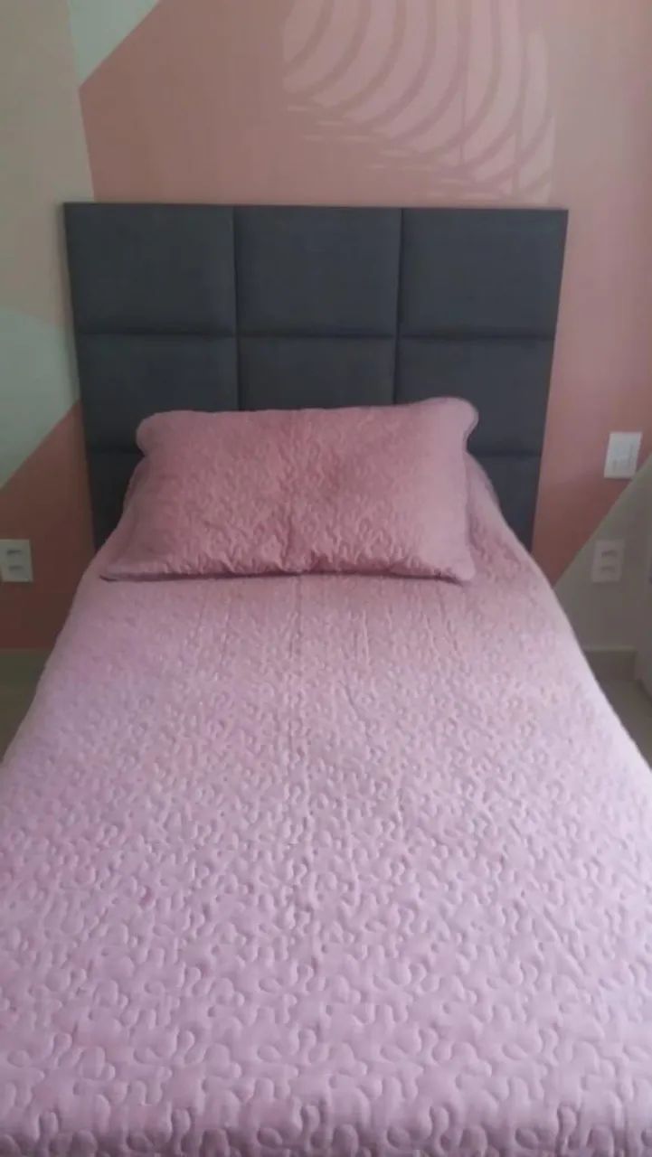 Cabeceira de cama de solteiro cinza  - Foto 3