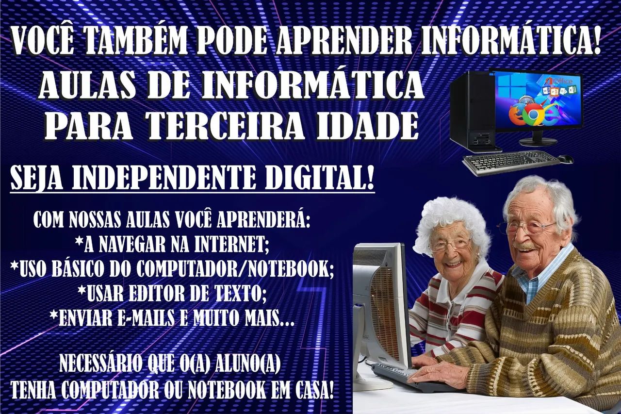 Aulas de informática para Terceira Idade