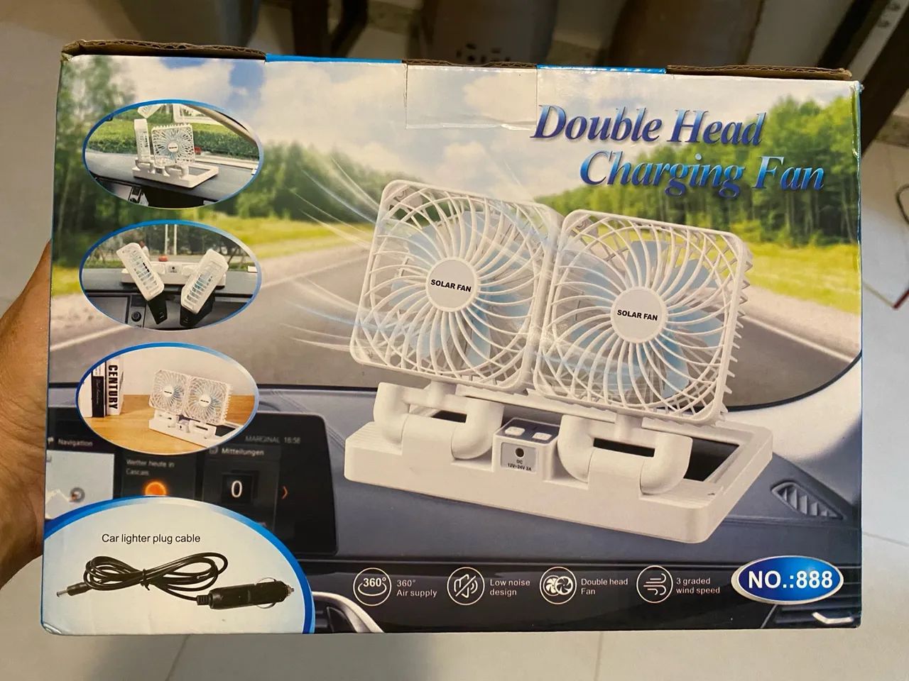 Ventilador duplo a energia solar e bateria  - Foto 4