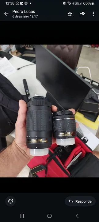 Câmera Kit Nikon D5600 + Lente 18-55mm e 70-300mm - Foto 5