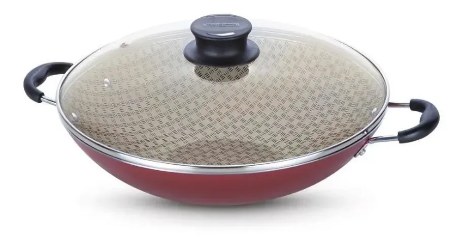 Panela Wok Paris Em Alumínio Antiaderente Starflon Vermelho 4.4 L Tramontina