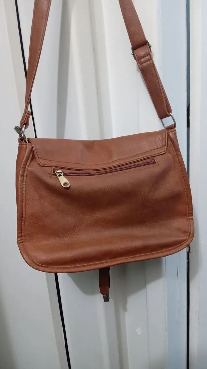 Bolsa de ombro marrom claro - Foto 3
