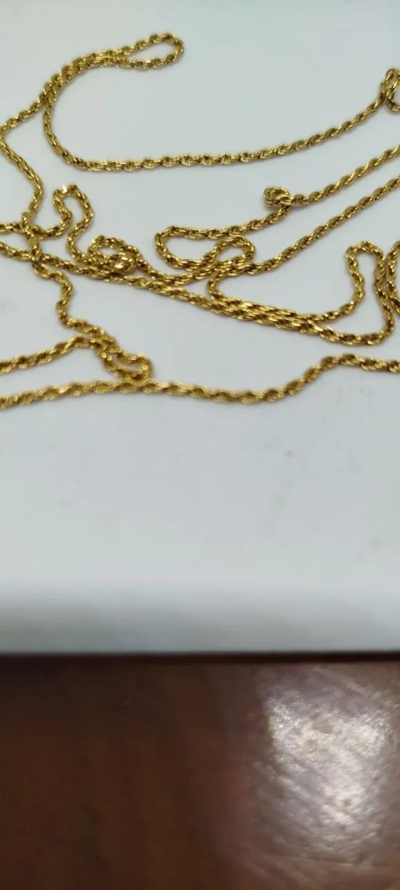 Colar Torcido Ouro 18k -63cm - Foto 3