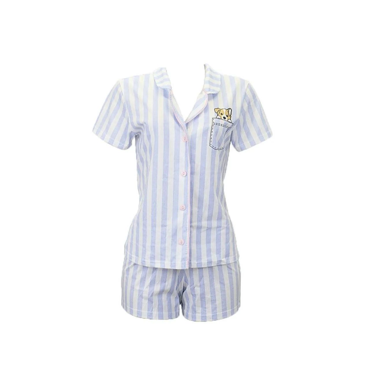 Pijama Curto Shortdoll Botões DeMillus 220439 Azul Fronzen - Foto 3