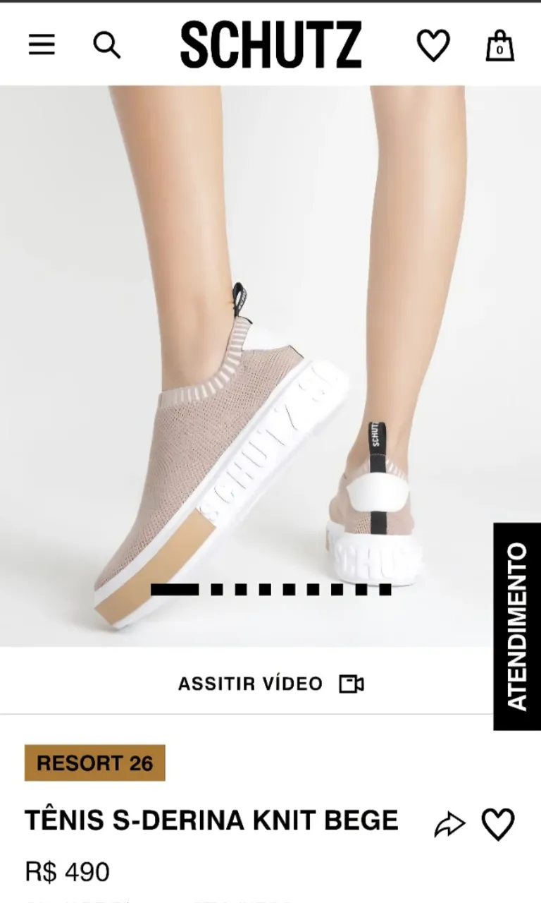 Tênis S-Derina Knit Bege Schutz