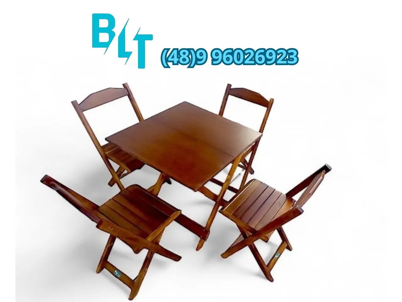 Conjunto Mesa e Cadeiras Dobráveis  Direto de fábrica  - Foto 2