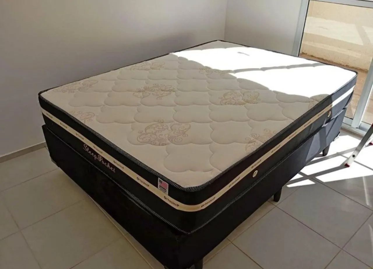 Cama casal box e colchão molas ensacadas 