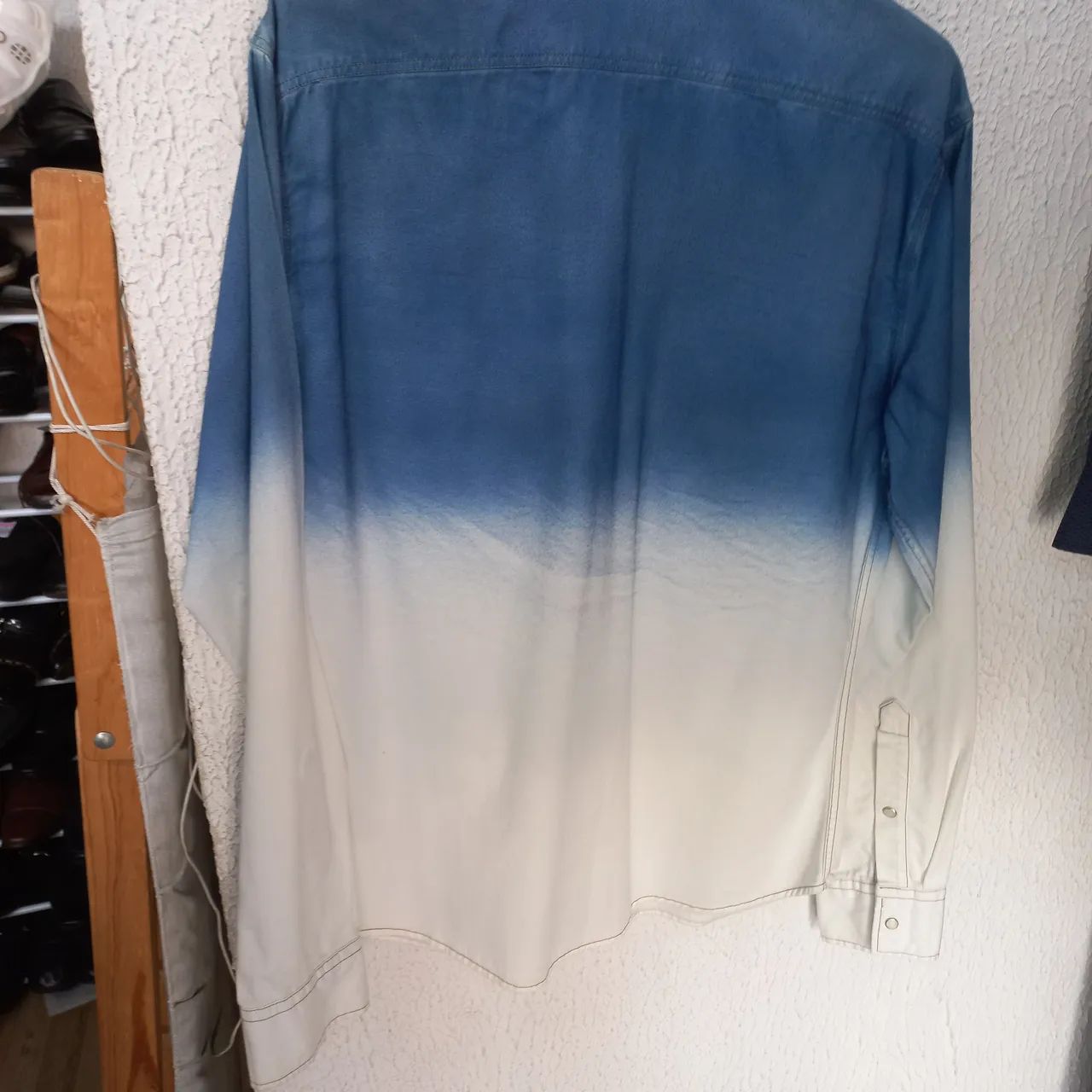Camisa Jeans John John Jeans - Azul e Branco - Foto 2