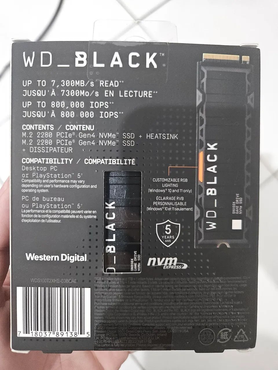 SSD WD Black SN850X NVMe 1TB c/ Dissipador - Leitura 7300MB/s - Foto 2