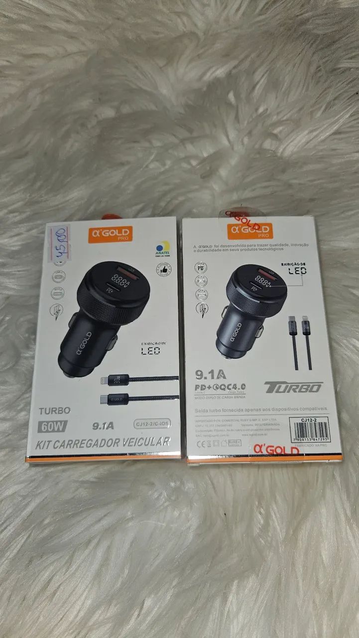 Kit Carregador Veicular Turbo 60W 9.1A