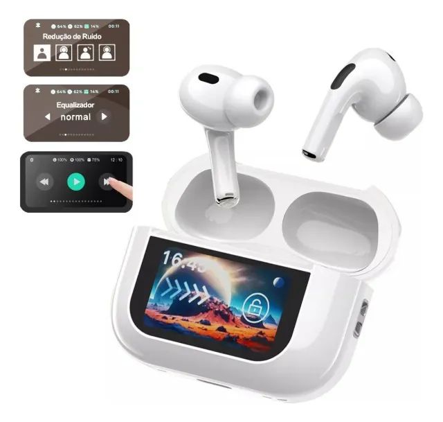 Fone De Ouvido Bluetooth Tws Com Tela Touch Redução De Ruído - Foto 6