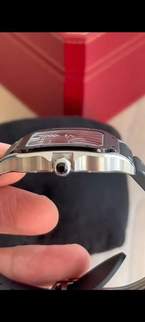CARTIER SANTOS, PULSEIRA BORRACHA/S.C - Foto 4
