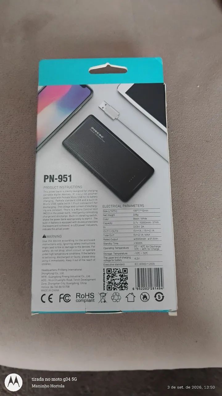 Power bank 10000mah "BRANCO" - Foto 2