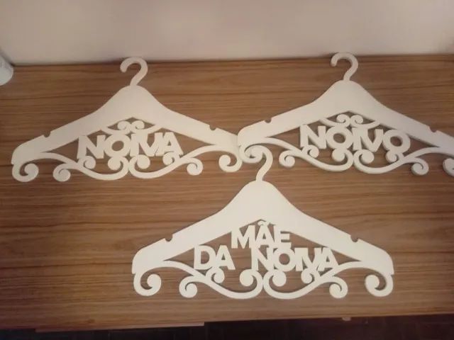 cabides mdf noiva, noivo e mãe da noiva - Foto 2