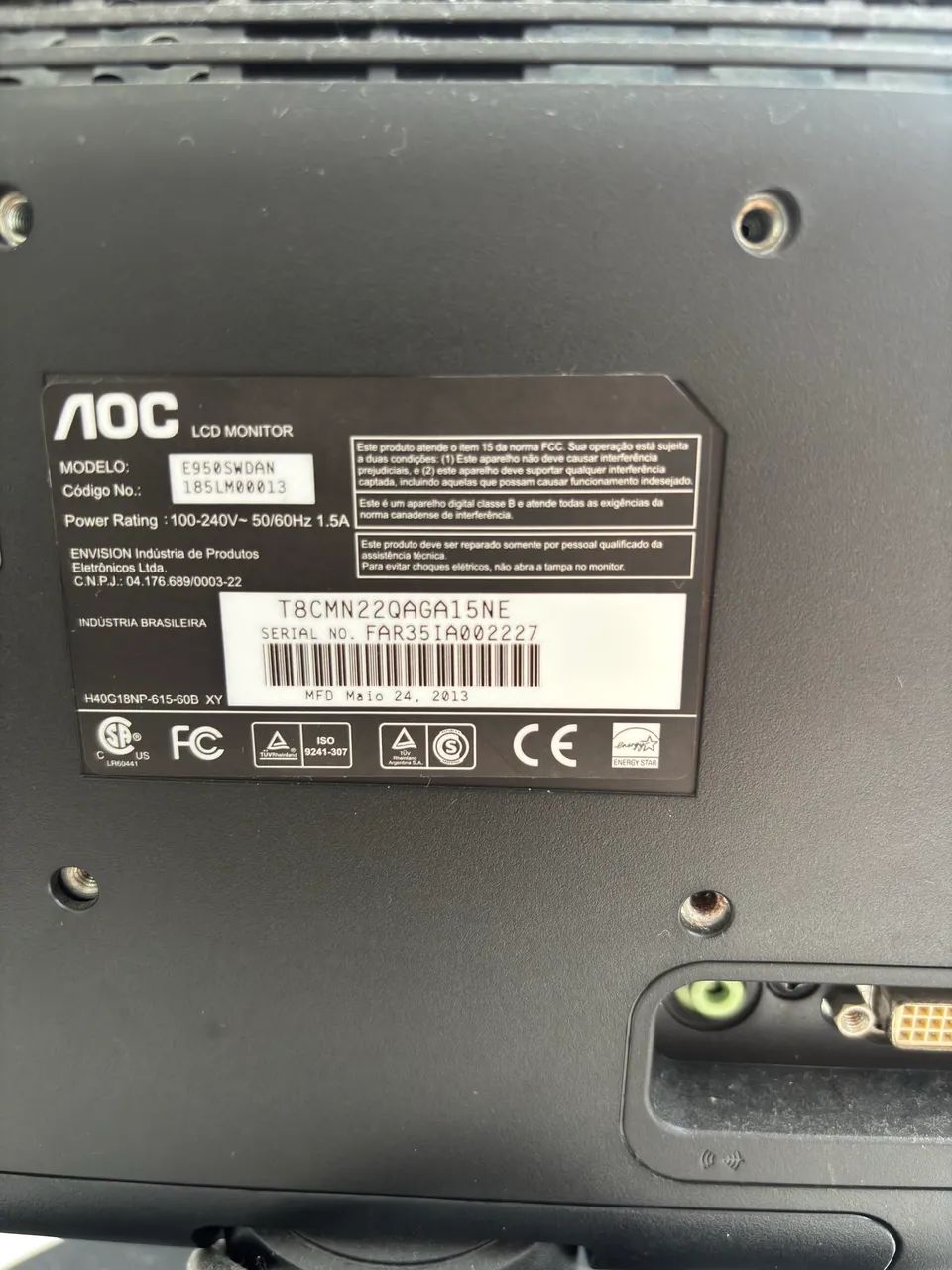 Título: Monitor AOC LED 18,5"  - Foto 4