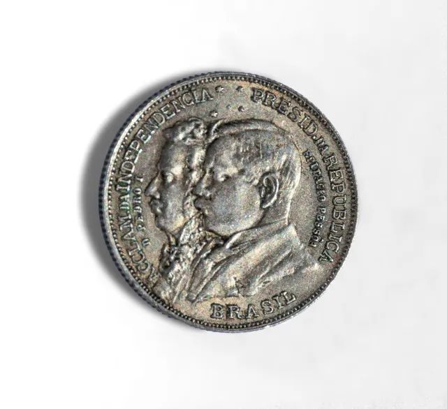 Moeda de 2000 Réis Bras - MBC. 50% Prata. Ano 1922 - D PEDRO I  - Foto 2
