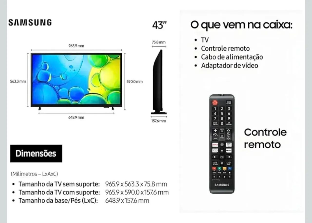SMART TV SAMSUNG 43 POLEGADAS FULL HD UN43F6000F - Foto 5