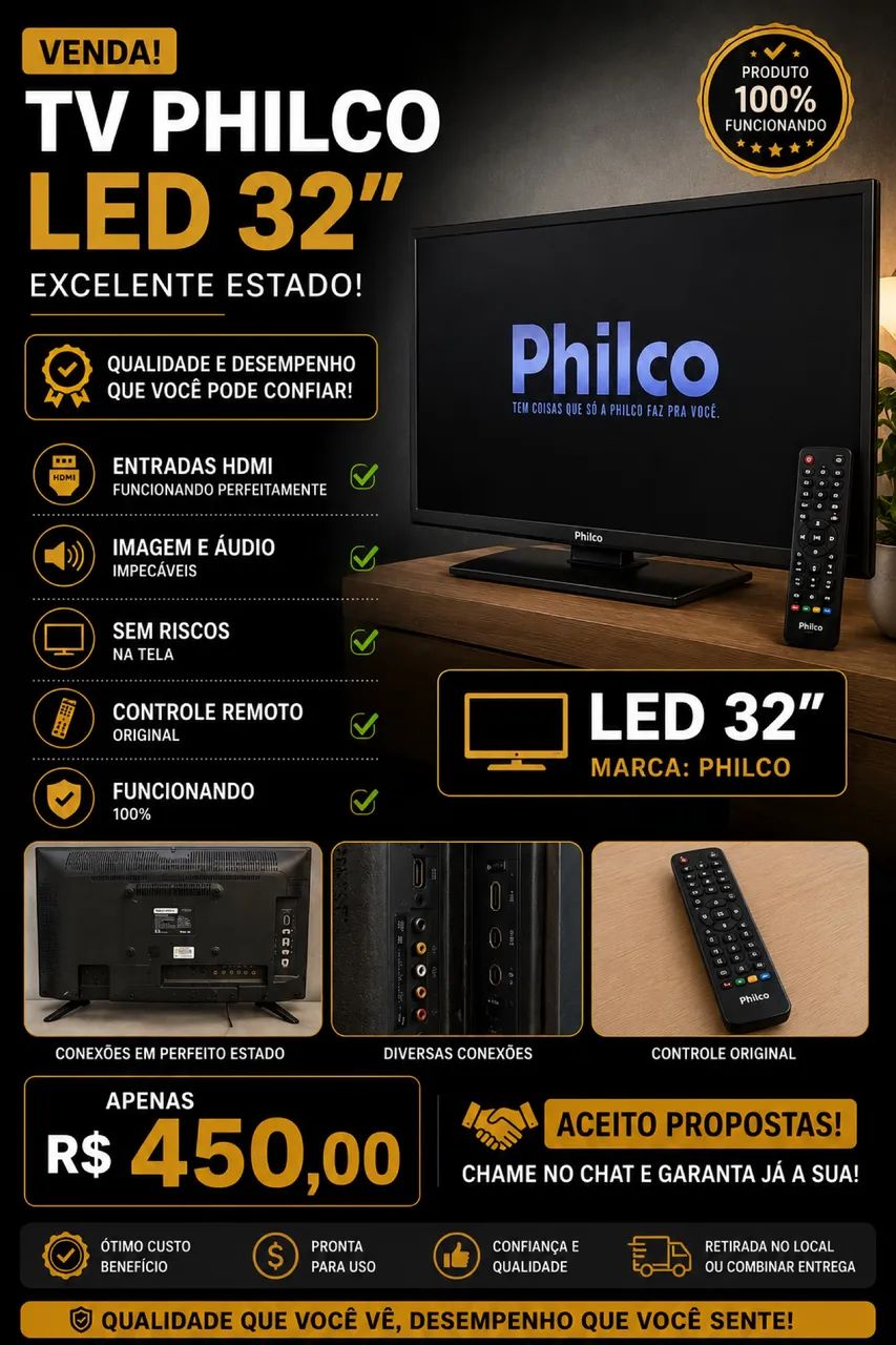Tv Philco led 32 polegadas  - Foto 3