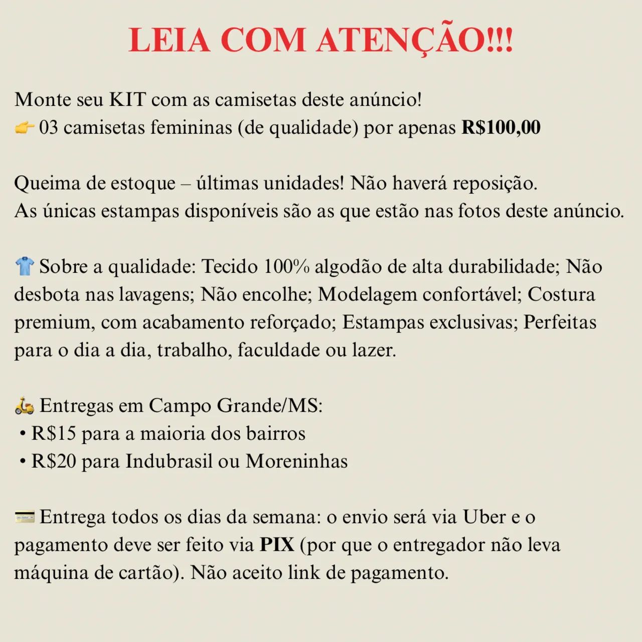 3 camisetas de qualidade por R$100 - Foto 5